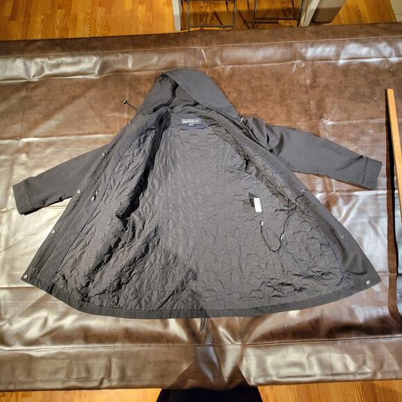 Kristen Blake Mid Anorak Flap Pockets Hooded Full Zip Jacket Black Womens Sze M - Picture 3 of 8